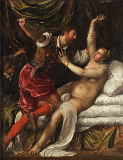 Tarquin und Lucretia, um 1568-76 von Tiziano Vecelli